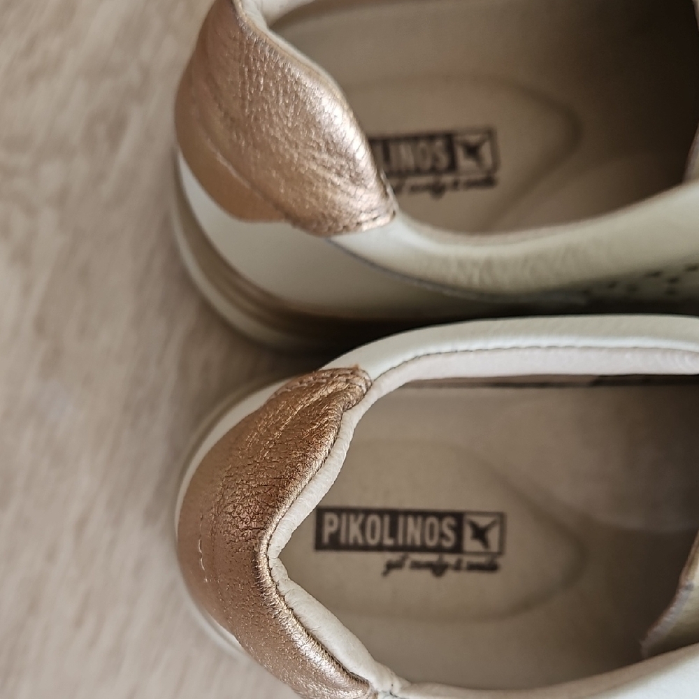 Women's Pikolinos Cream and Black Perforated Sneakers - Picture 4 of 8